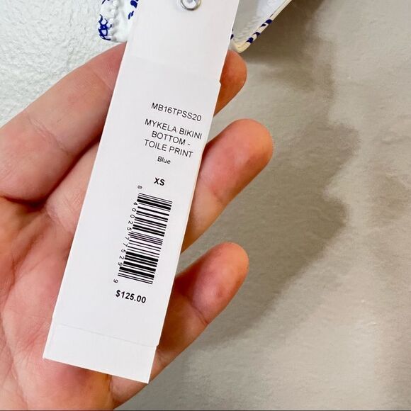 Carolina Constas Mykela Blue Floral Print Bikini Botton XS - Picture 3 of 6